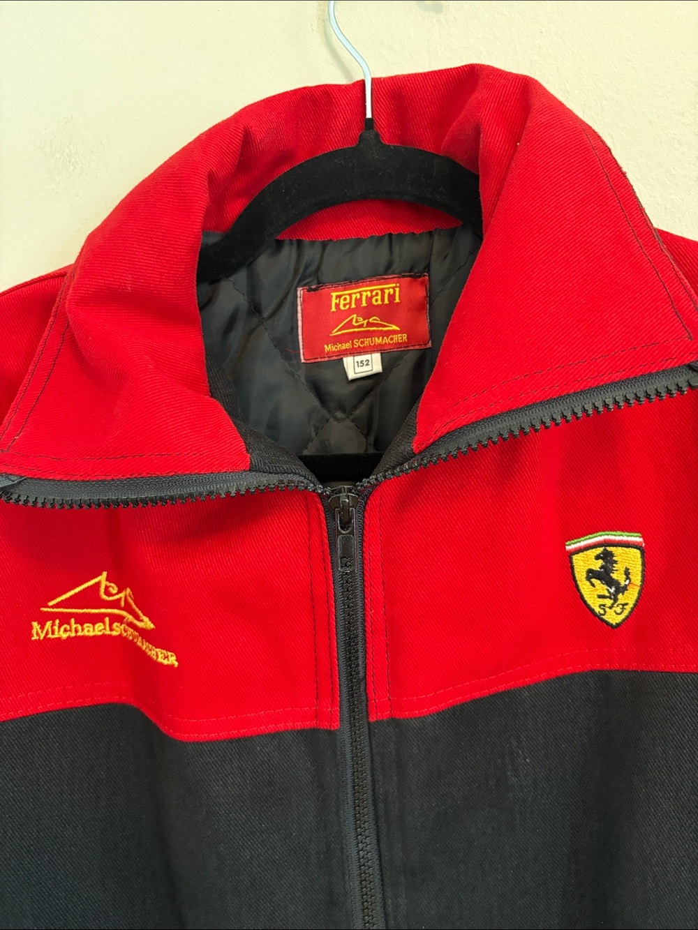 Michael Schumacher Ferrari Red and Black Racing Zip Jacket